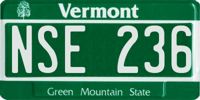 VT license plate NSE236