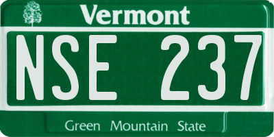 VT license plate NSE237