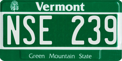 VT license plate NSE239