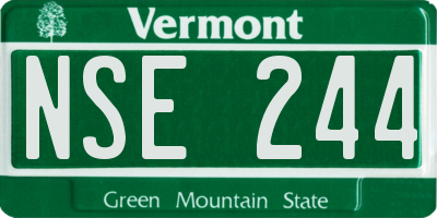 VT license plate NSE244