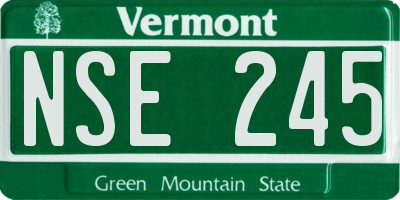 VT license plate NSE245