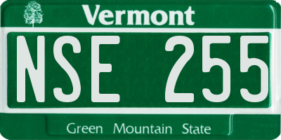 VT license plate NSE255