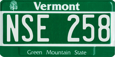 VT license plate NSE258