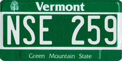VT license plate NSE259