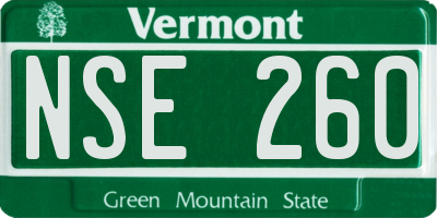 VT license plate NSE260