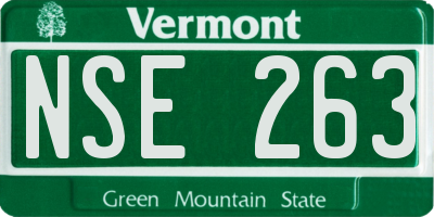 VT license plate NSE263