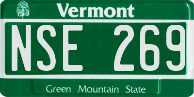 VT license plate NSE269