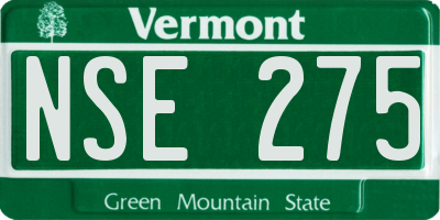 VT license plate NSE275