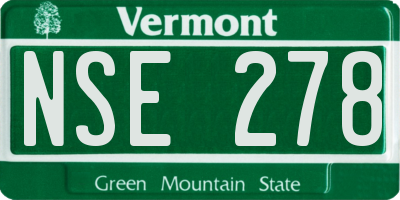 VT license plate NSE278