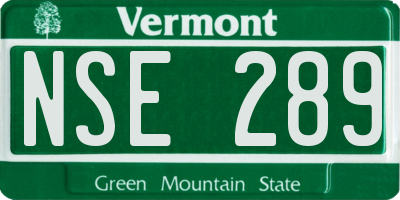 VT license plate NSE289