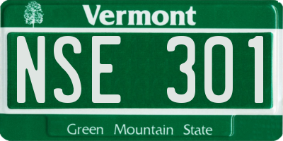 VT license plate NSE301