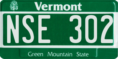 VT license plate NSE302