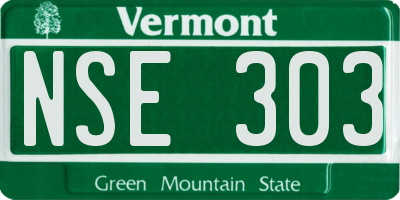 VT license plate NSE303