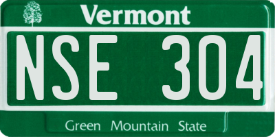 VT license plate NSE304