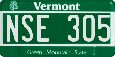 VT license plate NSE305