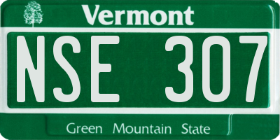 VT license plate NSE307