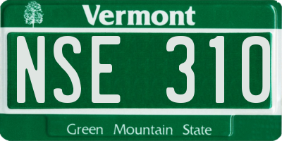 VT license plate NSE310
