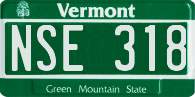 VT license plate NSE318