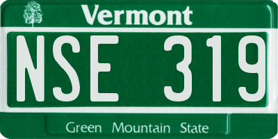 VT license plate NSE319