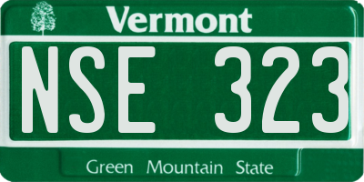VT license plate NSE323