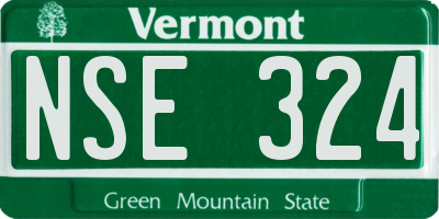 VT license plate NSE324