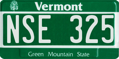 VT license plate NSE325