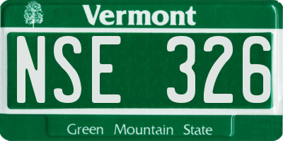 VT license plate NSE326