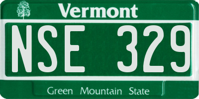 VT license plate NSE329