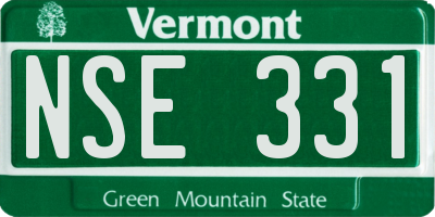 VT license plate NSE331