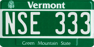 VT license plate NSE333