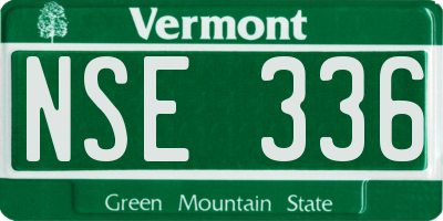 VT license plate NSE336
