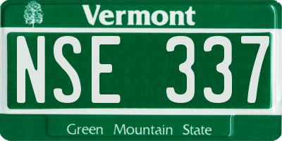 VT license plate NSE337