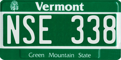 VT license plate NSE338