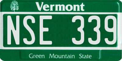VT license plate NSE339