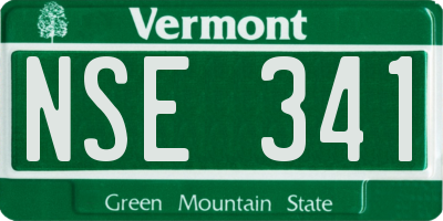 VT license plate NSE341