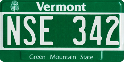 VT license plate NSE342
