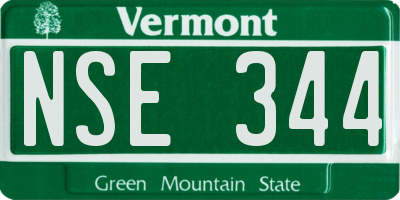 VT license plate NSE344