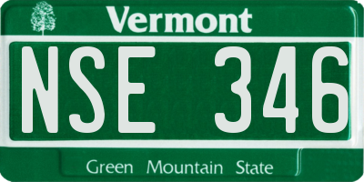 VT license plate NSE346
