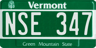VT license plate NSE347