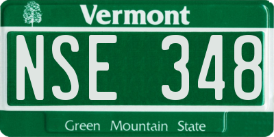 VT license plate NSE348