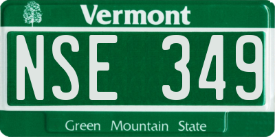 VT license plate NSE349