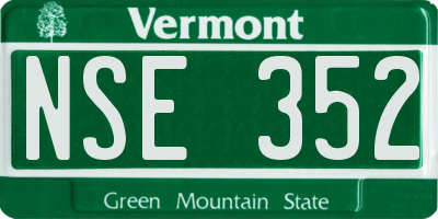 VT license plate NSE352