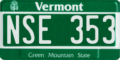 VT license plate NSE353