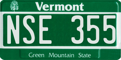 VT license plate NSE355