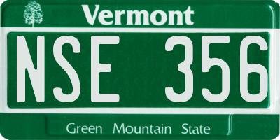 VT license plate NSE356