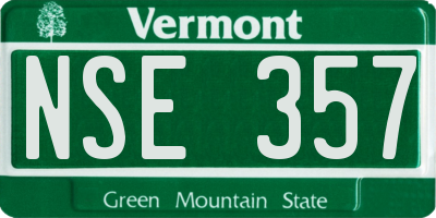 VT license plate NSE357