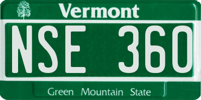 VT license plate NSE360