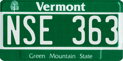 VT license plate NSE363