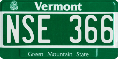 VT license plate NSE366