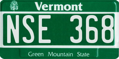 VT license plate NSE368